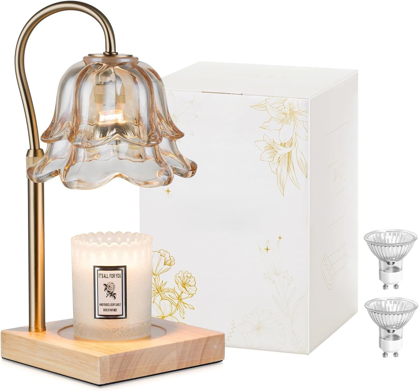 Flower Gold Candle Lamps