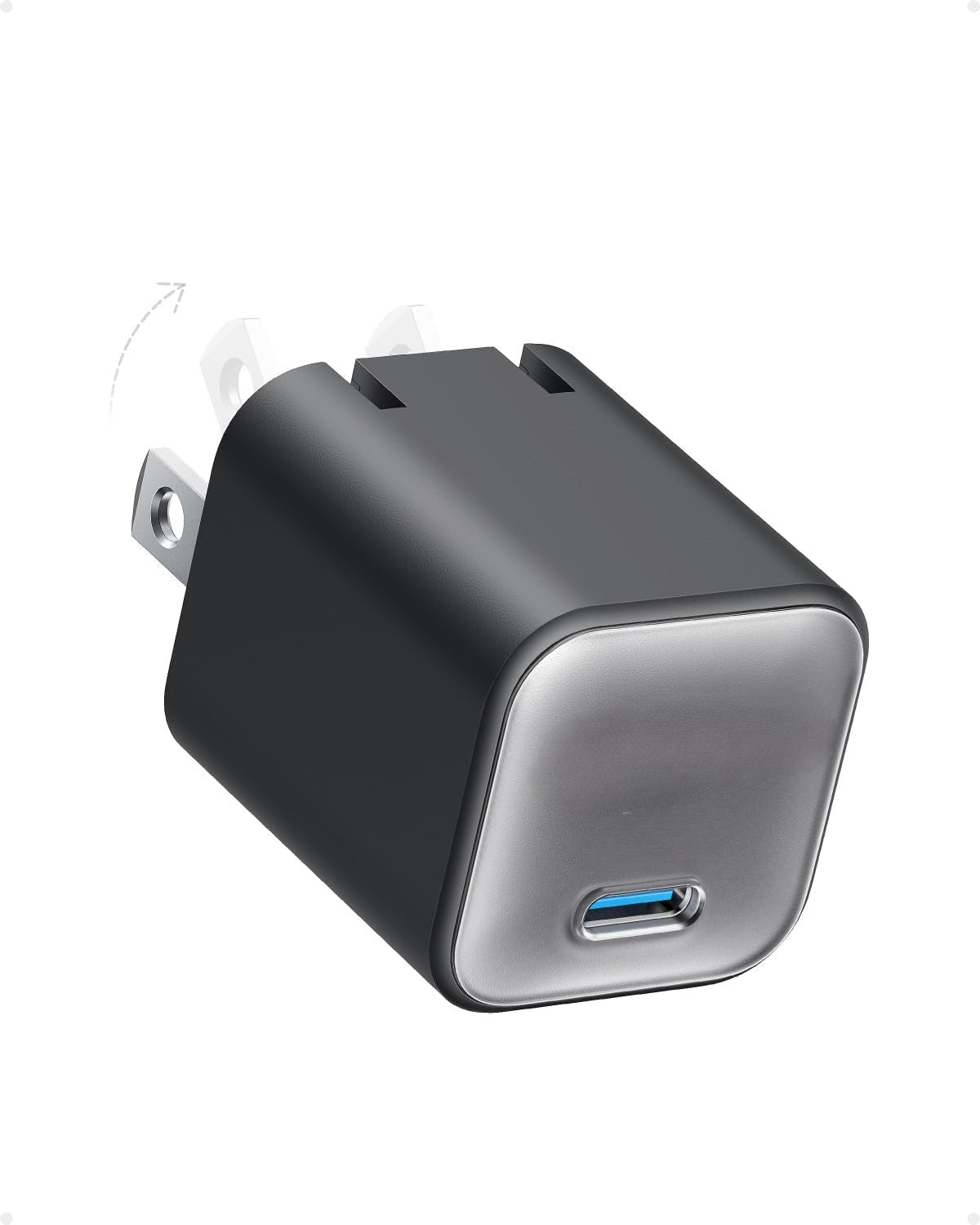 30W PIQ 3.0 Foldable iPhone Charger Fast Charging for iPhone 17/16 Series, Galaxy, iPad, Compatible with MagSafe