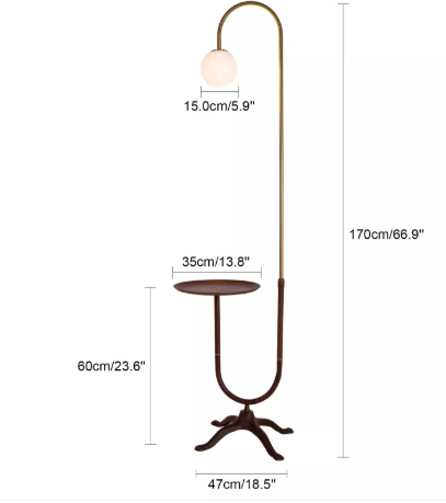 Modern Floor Lamp for Living Room, 350° Rotate Adjustable Metal Floor Lamp Vintage Standing Floor Lamp, standing Corner Floor Lamps with Tray for Bedroom Office Dining Room